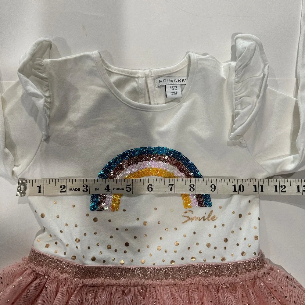 Primary Rainbow‎ Dress - Size 5/6 Years.